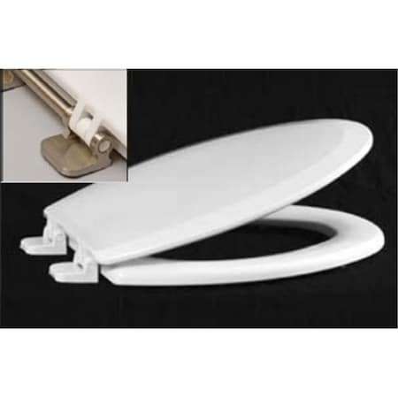 Centoco Manufacturing Corporation Centoco 900BN-001 White Premium Molded Toilet Seat With Brushed Nickel Hinges 900BN-001